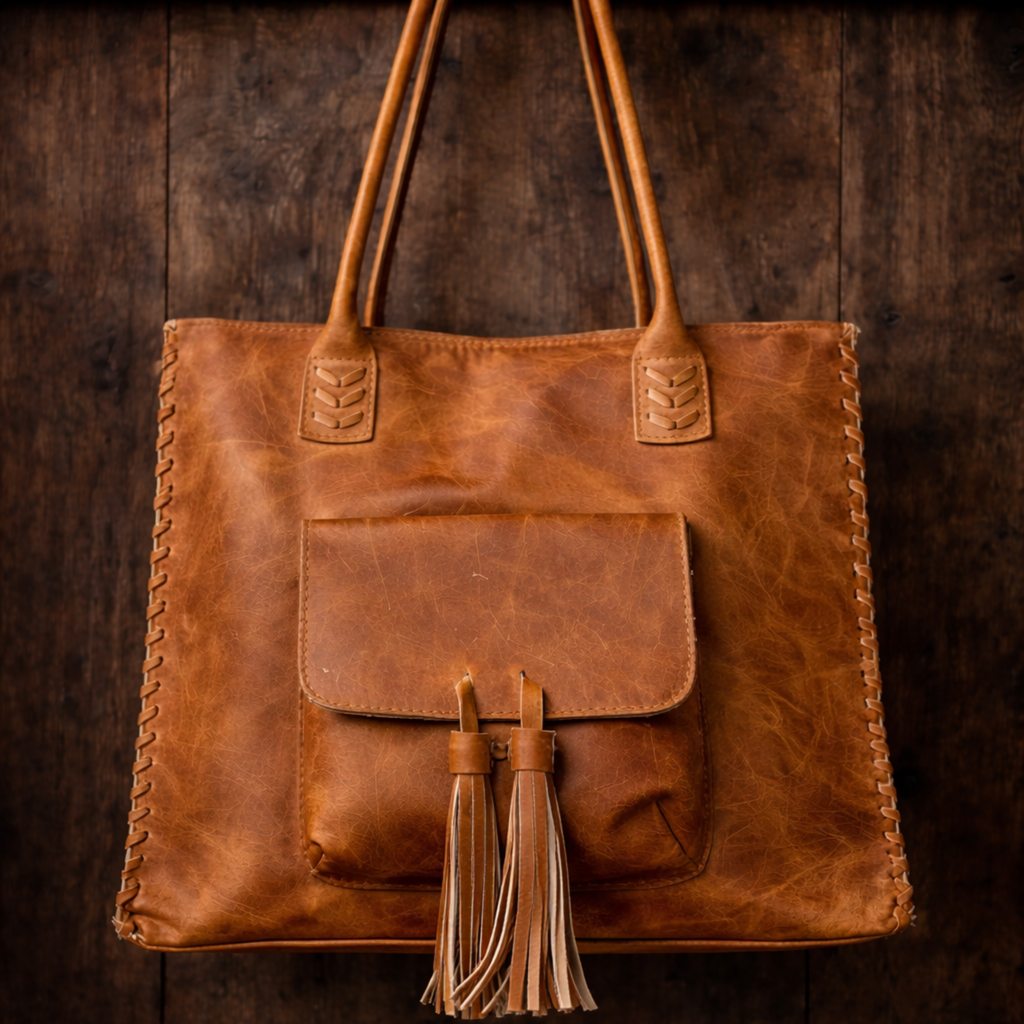 Cartera Allegra camel rústico