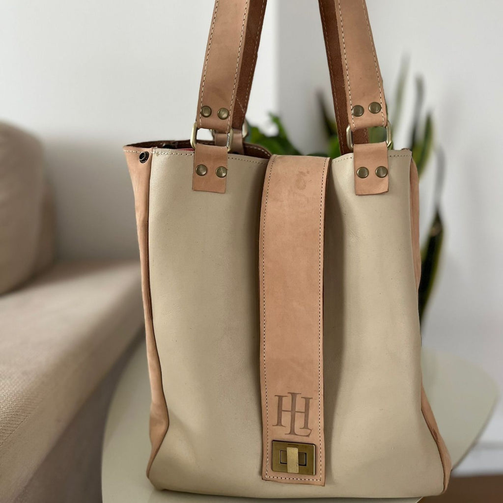 Bolso Matera Mochila combinada Beige y Camel