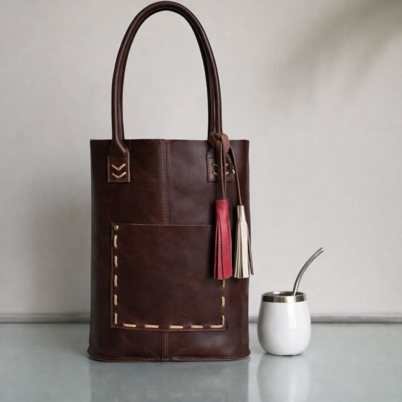 Matera Raíz marrón con bolsillo