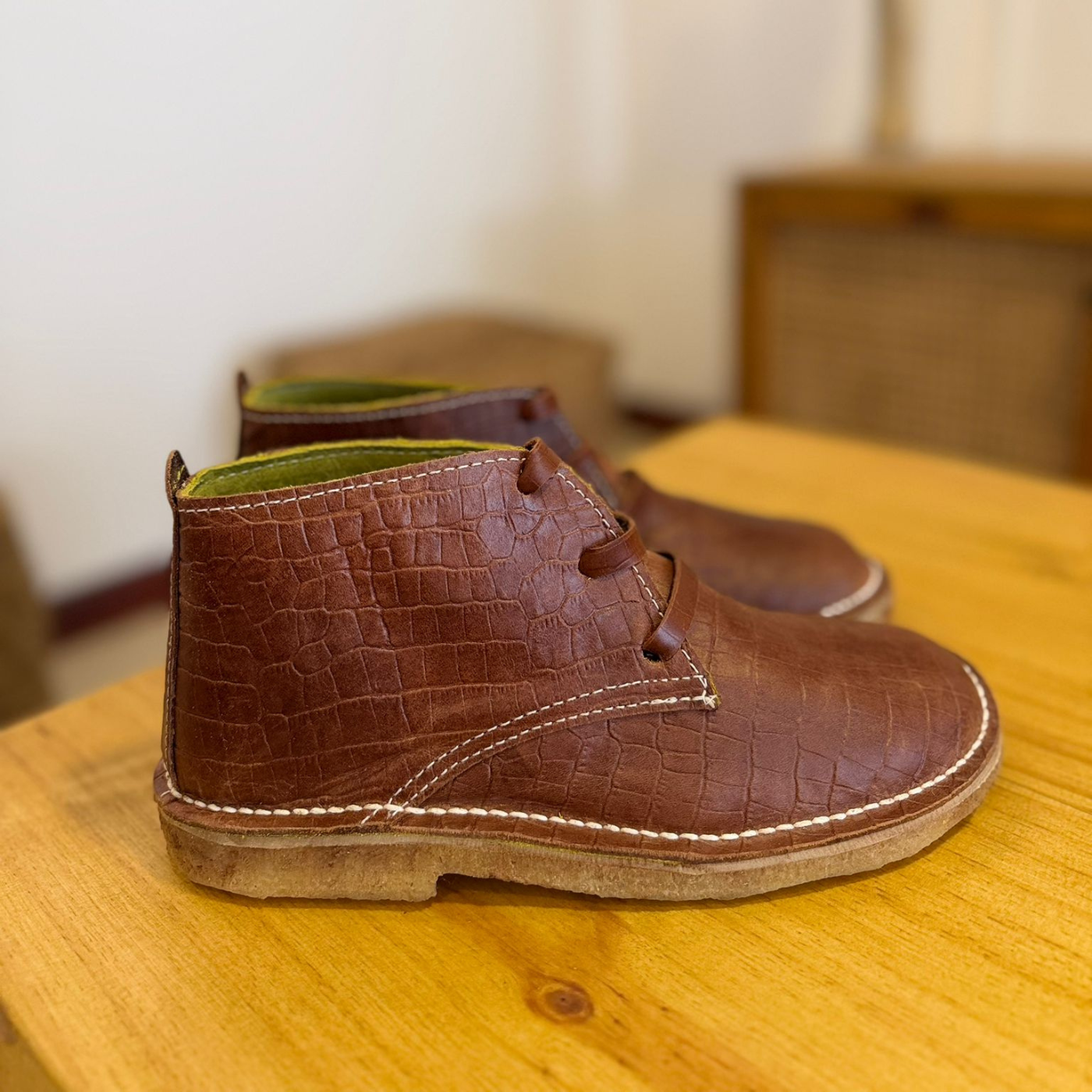 Botas Fray Mocho Croco marrón oscuro