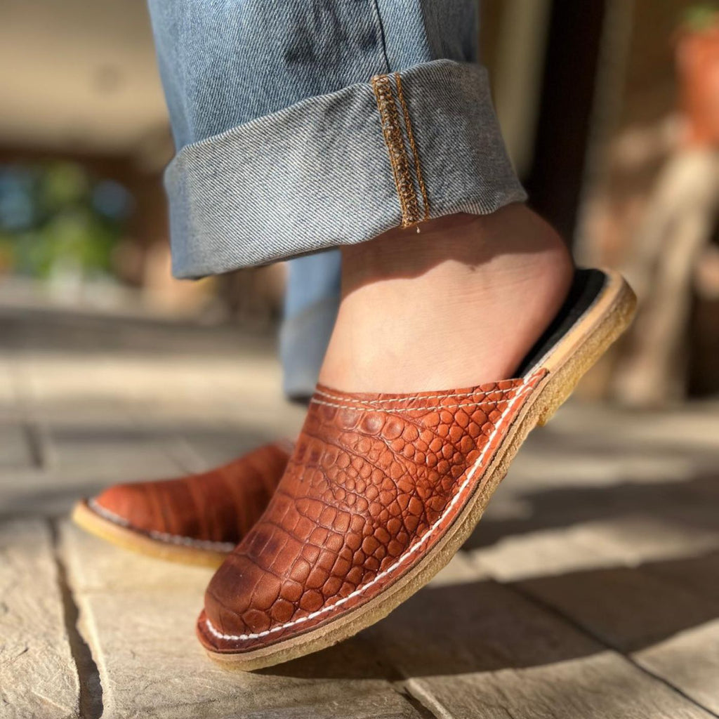 Zapas clásicas Croco Marrón
