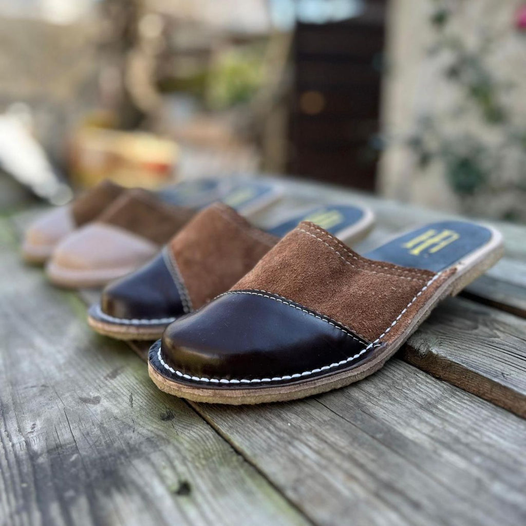 Zapas clásicas combinadas Chocolate con Gamuza Marrón