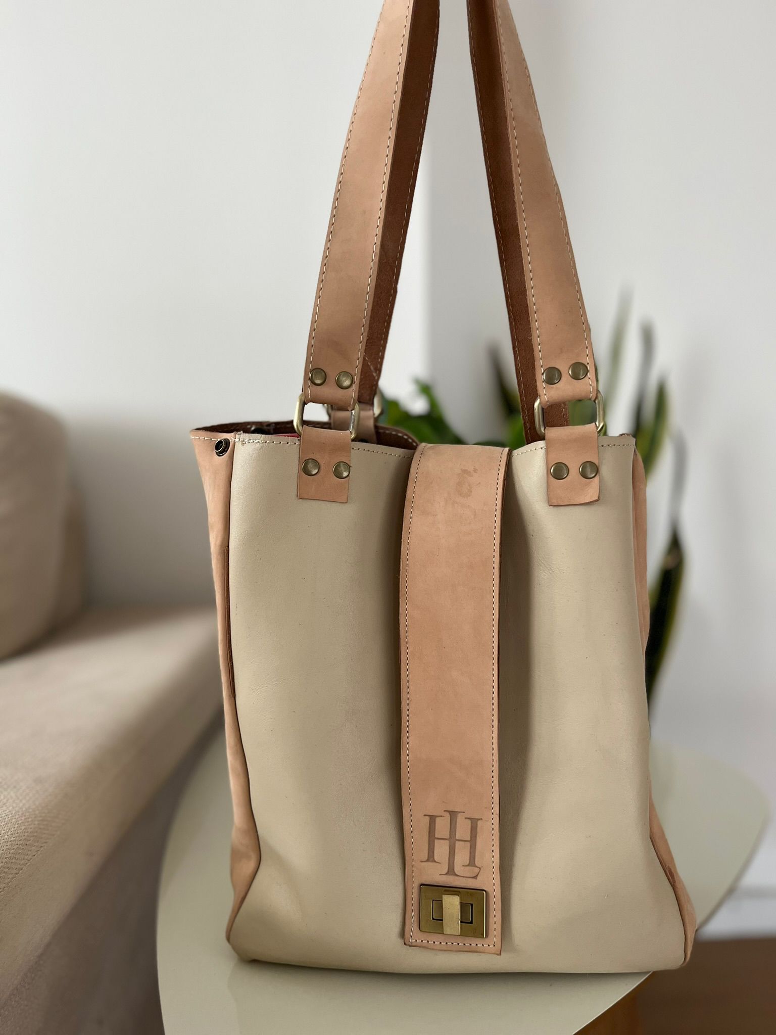 Bolso Matera Mochila combinada Beige y Camel