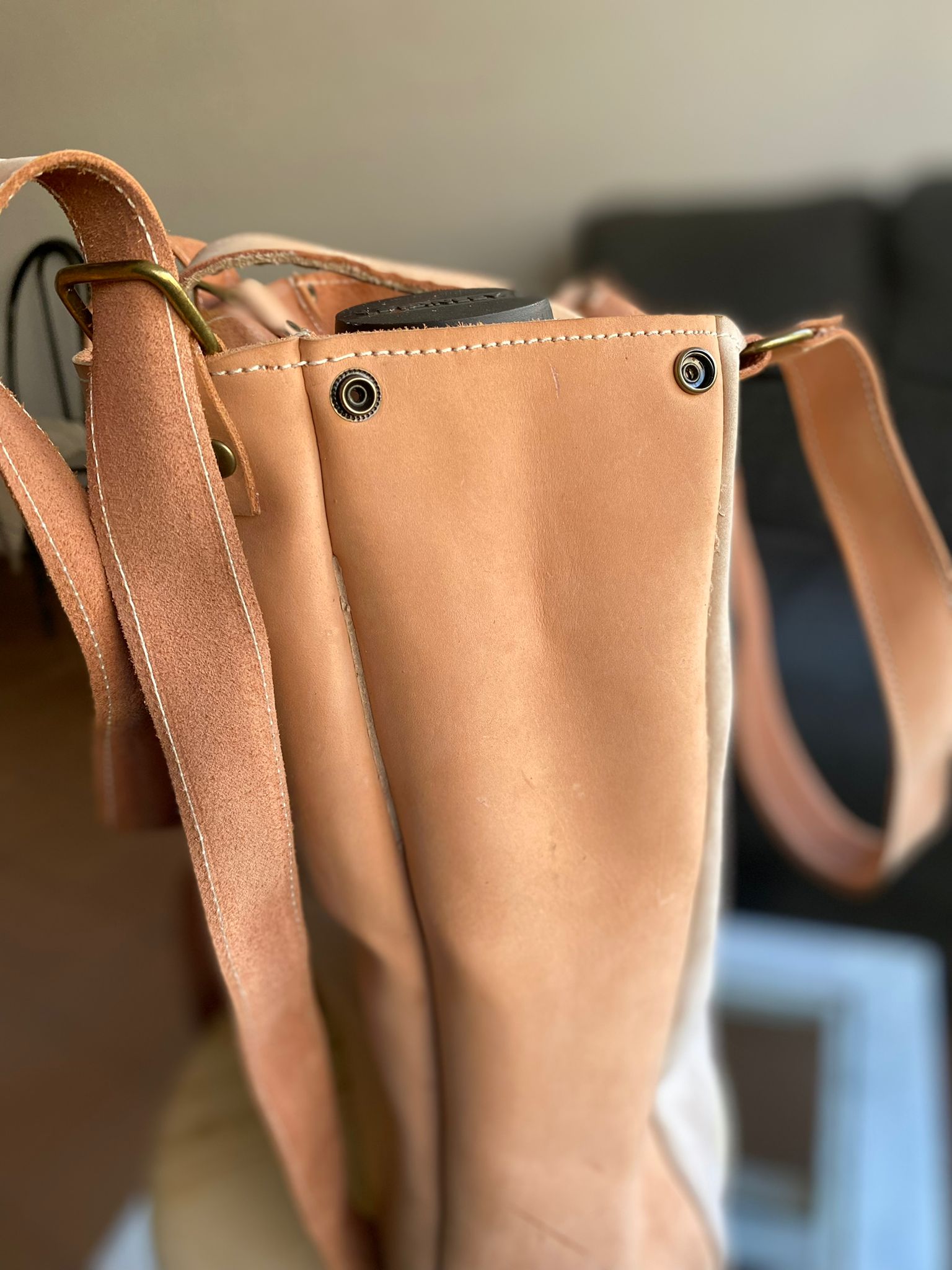 Bolso Matera Mochila combinada Beige y Camel