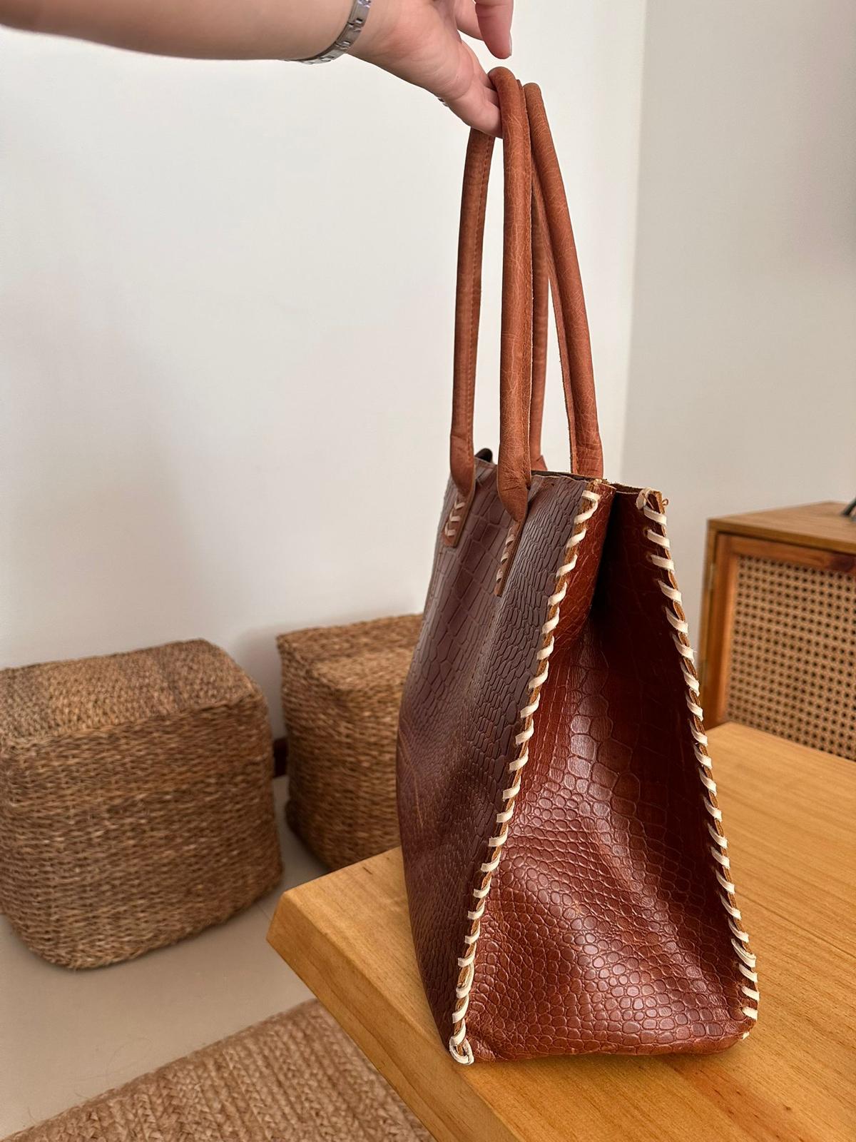 Cartera Croco Marrón