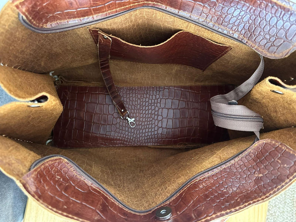 Cartera Croco Marrón