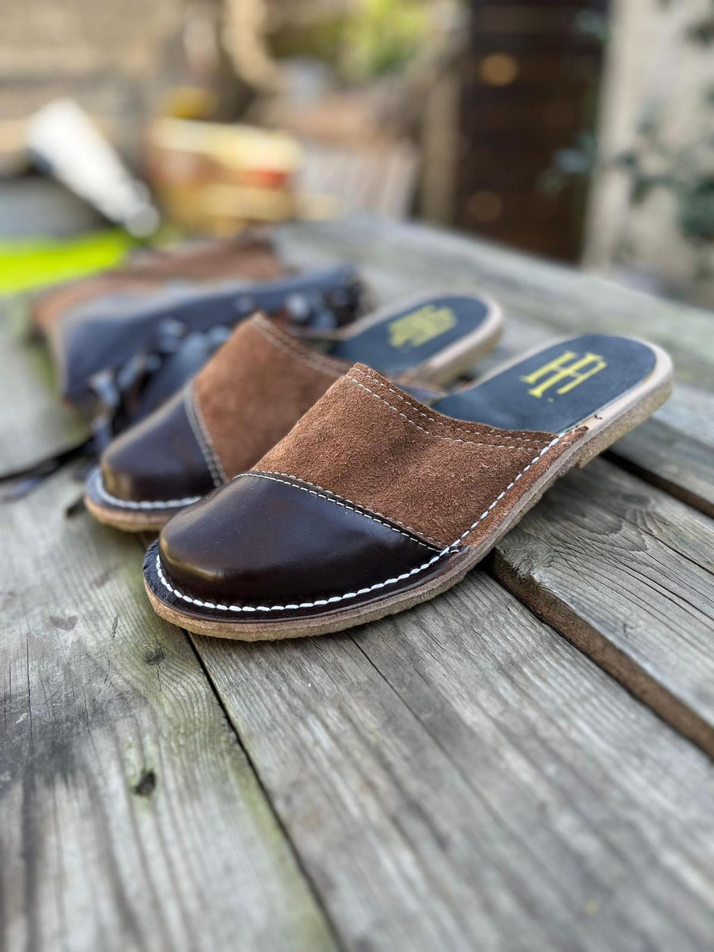 Zapas clásicas combinadas Chocolate con Gamuza Marrón
