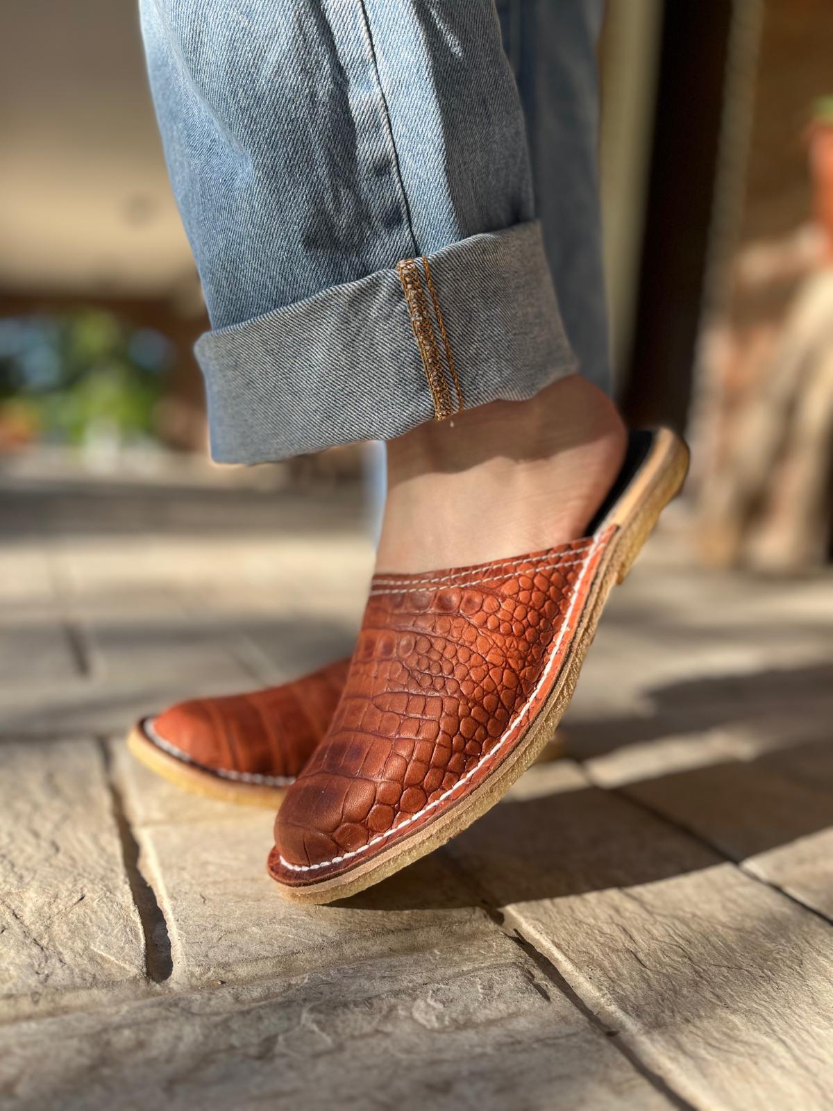 Zapas clásicas Croco Marrón