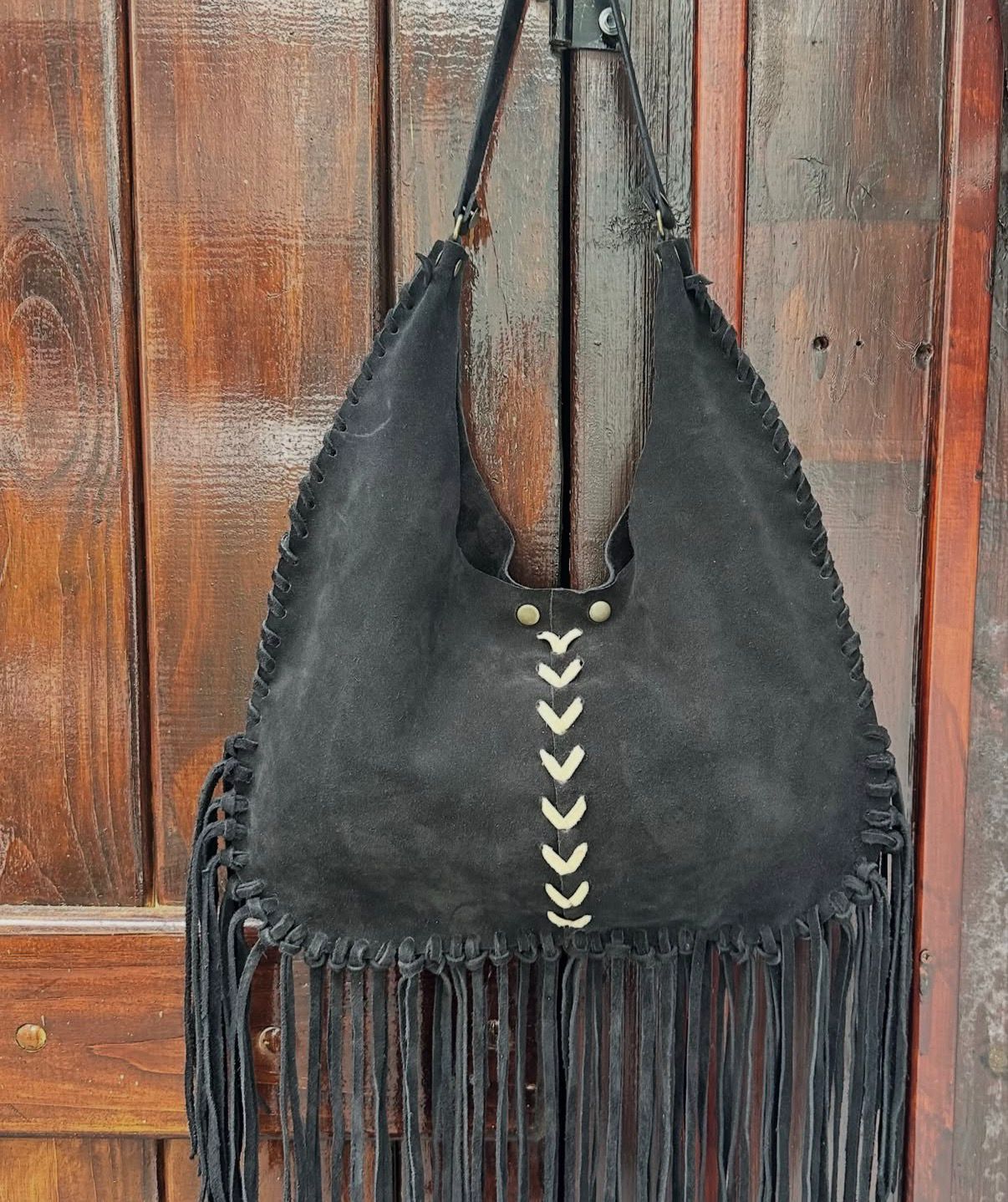 Cartera pampa con flecos