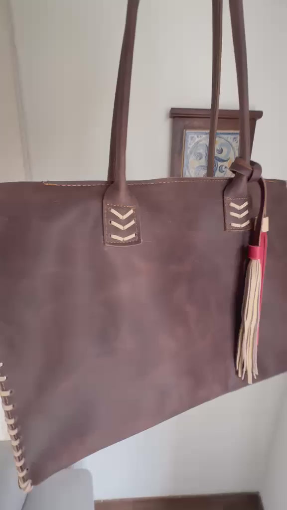 Cartera alma en chocolate gastado