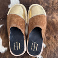 Zapas clásicas combinadas gamuza Dorada y Marrón